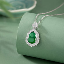 Natural Jade Pendant Silver Hulu Jadeite Pendant