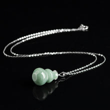 Natural Jade Pendant Silver Hulu Jadeite Pendant