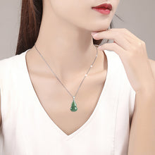 Natural Jade Pendant Silver Hulu Jadeite Pendant