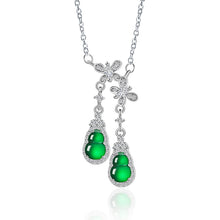 Natural Jade Pendant Silver Hulu Jadeite Pendant