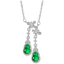 Natural Jade Pendant Silver Hulu Jadeite Pendant