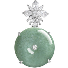 Natural Jade Pendant Silver Jadeite Pendant TUPT479