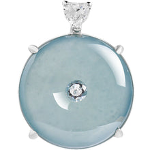 Natural Jade Pendant Silver Jadeite Pendant
