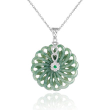 Natural Jade Pendant Silver Jadeite Pendant
