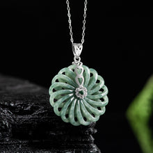 Natural Jade Pendant Silver Jadeite Pendant