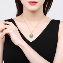 Natural Jade Pendant Silver Jadeite Pendant