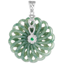 Natural Jade Pendant Silver Jadeite Pendant
