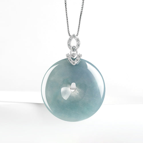 Natural Jade Pendant Silver Jadeite Pendant