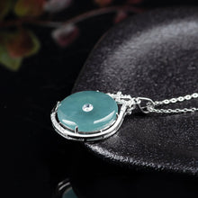 Natural Jade Pendant Silver Jadeite Pendant
