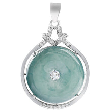 Natural Jade Pendant Silver Jadeite Pendant