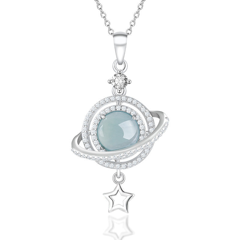 Natural Jade Pendant Silver Jadeite Pendant