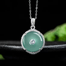 Natural Jade Pendant Silver Jadeite Pendant