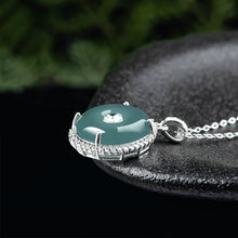 Natural Jade Pendant Silver Jadeite Pendant