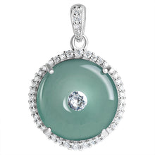 Natural Jade Pendant Silver Jadeite Pendant