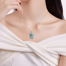 Natural Jade Pendant Silver Kitty Jadeite Pendant