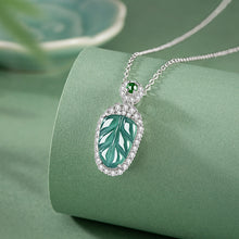 Natural Jade Pendant Silver Leaf Jadeite Pendant