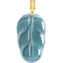 Natural Jade Pendant Silver Leaf Jadeite Pendant