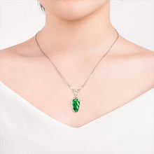 Natural Jade Pendant Silver Leaf Jadeite Pendant