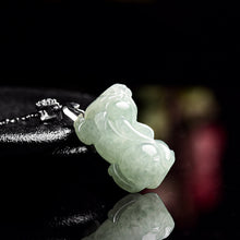 Natural Jade Pendant Silver Pixiu Jadeite Pendant TUPT436