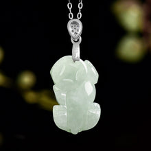 Natural Jade Pendant Silver Pixiu Jadeite Pendant TUPT436