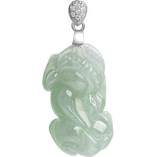 Natural Jade Pendant Silver Pixiu Jadeite Pendant TUPT436