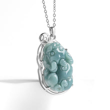 Natural Jade Pendant Silver Pixiu Jadeite Pendant