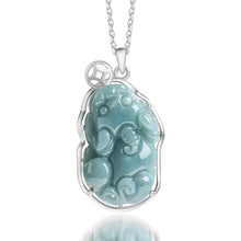 Natural Jade Pendant Silver Pixiu Jadeite Pendant