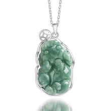 Natural Jade Pendant Silver Pixiu Jadeite Pendant