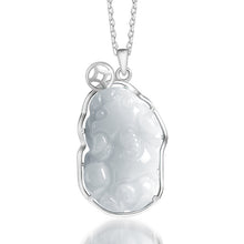 Natural Jade Pendant Silver Pixiu Jadeite Pendant