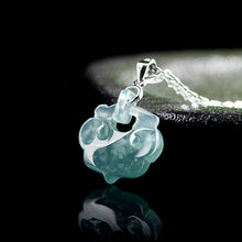 Natural Jade Pendant Silver Ruyi Jadeite Pendant