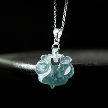 Natural Jade Pendant Silver Ruyi Jadeite Pendant