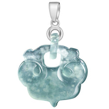 Natural Jade Pendant Silver Ruyi Jadeite Pendant