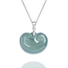 Natural Jade Pendant Silver Ruyi Jadeite Pendant