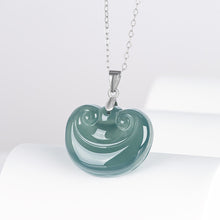Natural Jade Pendant Silver Ruyi Jadeite Pendant