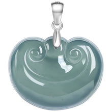 Natural Jade Pendant Silver Ruyi Jadeite Pendant