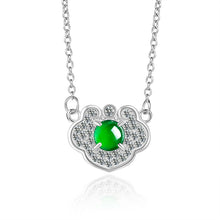 Natural Jade Pendant Silver Ruyi Lock Jadeite Pendant