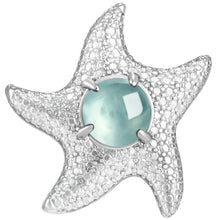 Natural Jade Pendant Silver Starfish Cross Jadeite Pendant