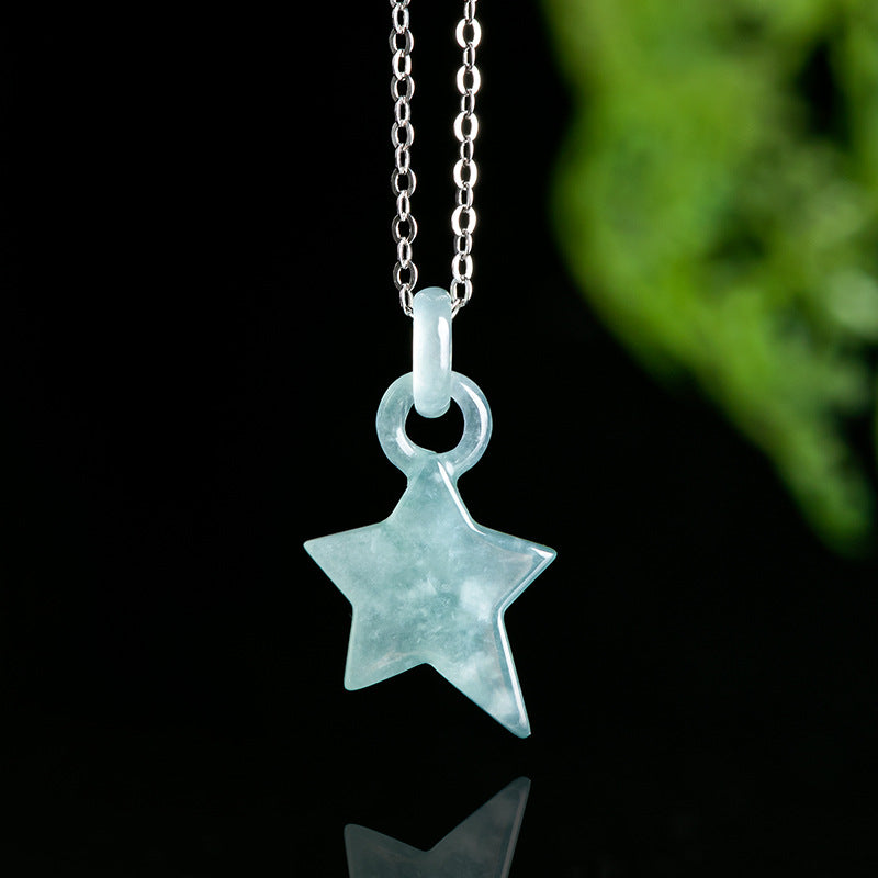 Natural Jade Pendant Star Jadeite Pendant
