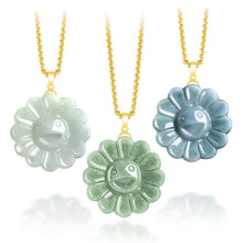 Natural Jade Pendant Sunflower Jadeite Pendant