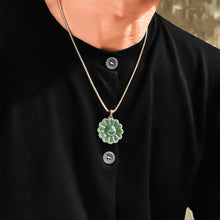 Natural Jade Pendant Sunflower Jadeite Pendant