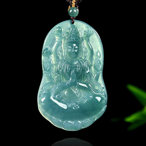 Natural Jade Pendant ThousandArmed Guanyin Jadeite Pendant
