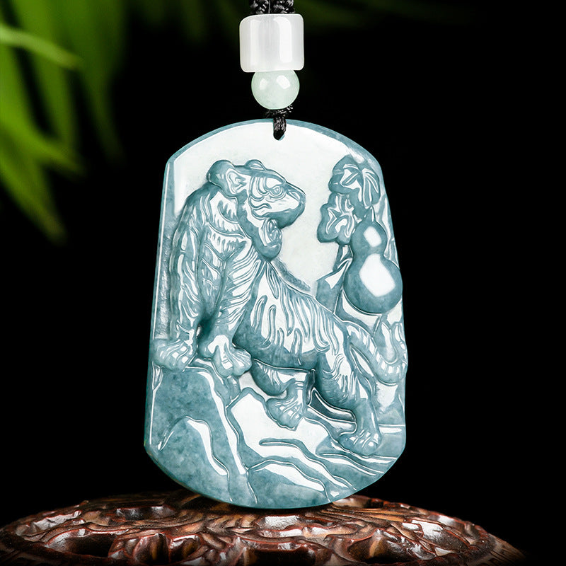 Natural Jade Pendant Tiger Jadeite Pendant