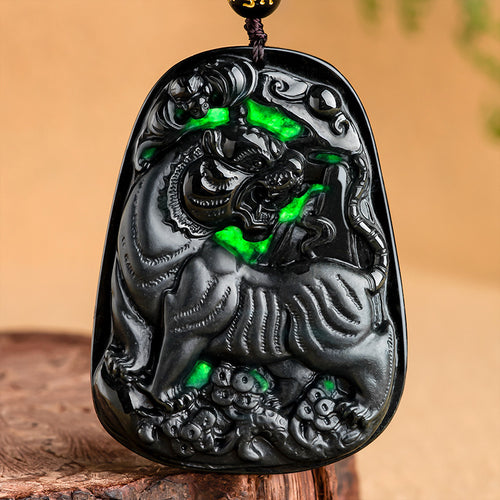 Natural Jade Pendant Tiger Jadeite Pendant