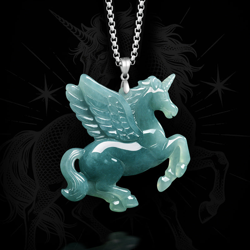 Natural Jade Pendant Unicorn Jadeite Pendant