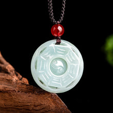 Natural Jade Pendant Yin and Yang Tai Chi Bagua Jadeite Pendant