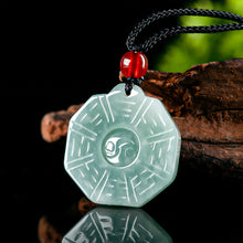 Natural Jade Pendant Yin and Yang Tai Chi Bagua Jadeite Pendant