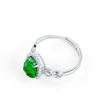 Natural Jade Ring Adjustable Pixiu Silver Jadeite Ring