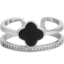 Natural Jade Ring Adjustable Silver Flower Jadeite Ring