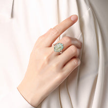 Natural Jade Ring Adjustable Silver Fox Jadeite Ring