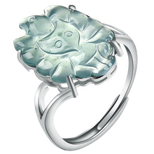Natural Jade Ring Adjustable Silver Fox Jadeite Ring